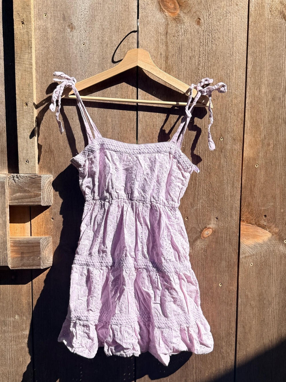 Jessica Simpson Lilac Eyelet Tie-Shoulder Sundress